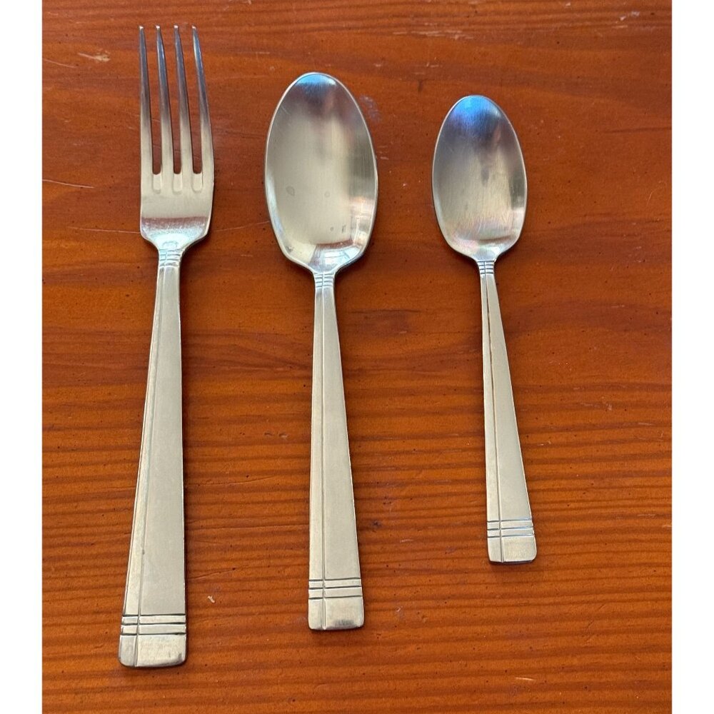 Vintage Oneida Amsterdam Stainless Flatware Set  Fork, Tablespoon, and Teaspoon